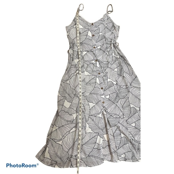 Sienna Sky black and white midi sundress spaghetti strap button size Medium - Picture 3 of 5